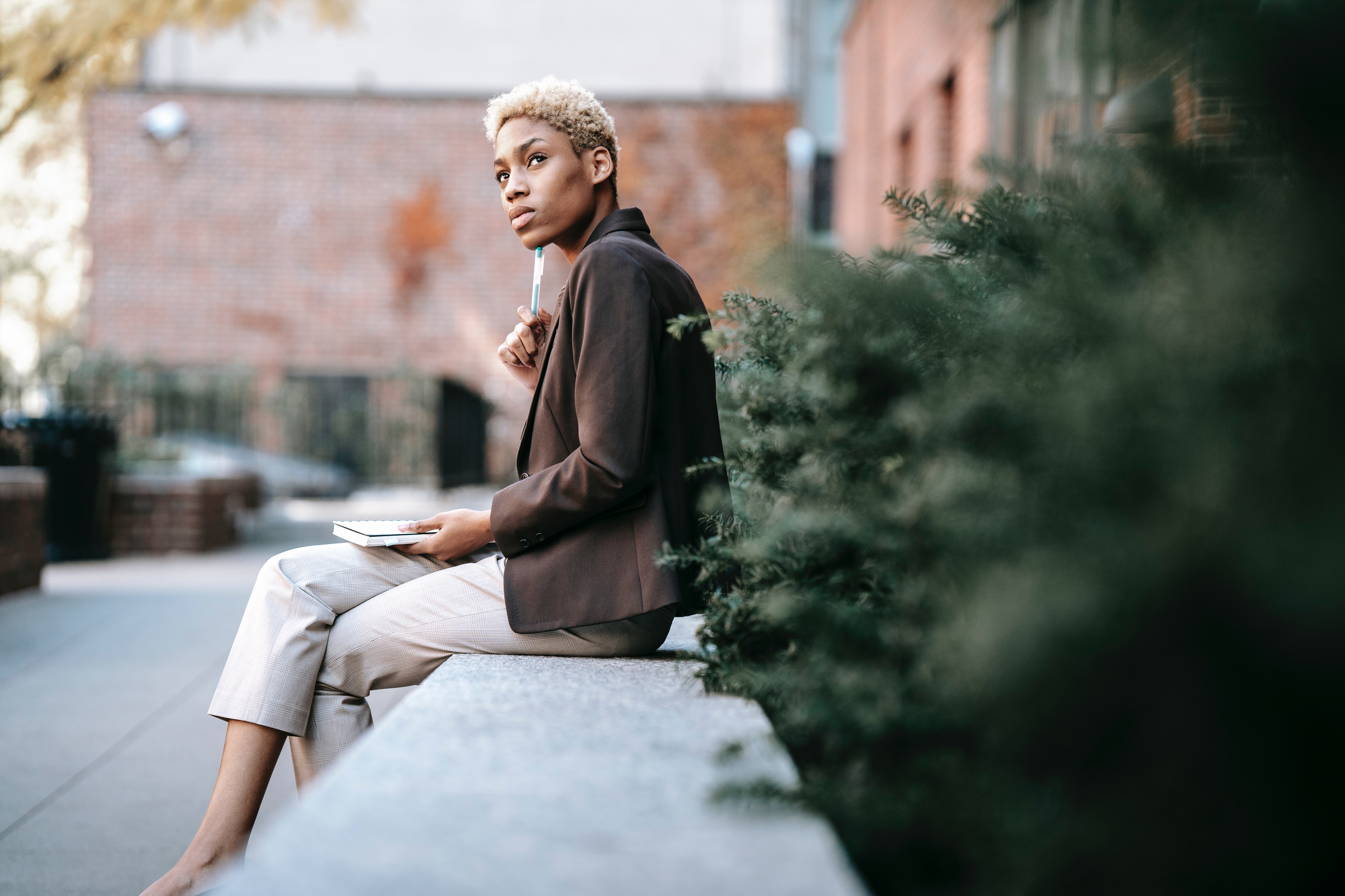 Girl Sitting Thinking